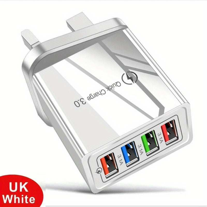Four-Port Travel Charger for Extended Phone Battery Life