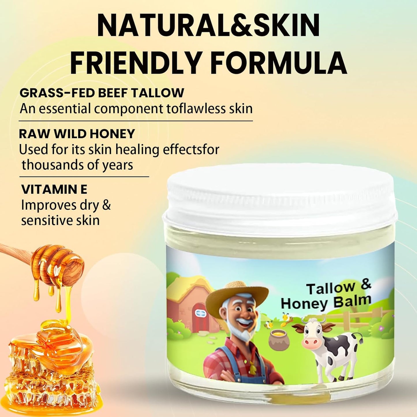 π GRASS-FED TALLOW & HONEY MOISTURIZING BALM π§π― 5346519 π§ Ultra-Rich Multi-Effect Repair Cream for Face & Body π― One jar replaces your entire moisturizer routine