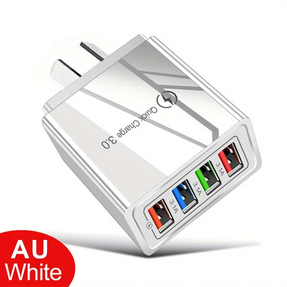 Four-Port Travel Charger for Extended Phone Battery Life