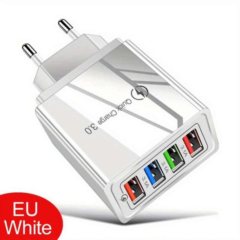 Four-Port Travel Charger for Extended Phone Battery Life