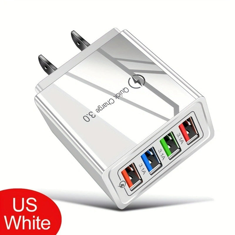 Four-Port Travel Charger for Extended Phone Battery Life