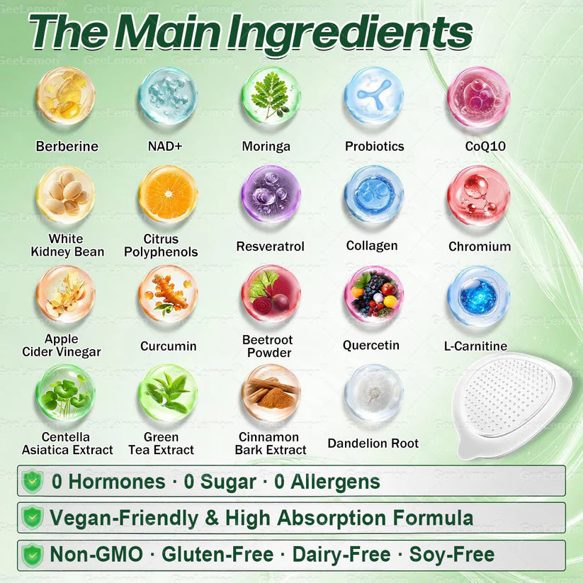 Moringa · Berberine × NAD+ 10-in-1 Advanced Nano Microneedle Patch — Once Daily, Visible Results in 7 Days