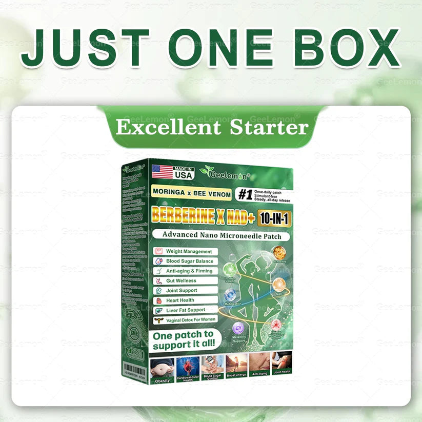 Moringa · Berberine × NAD+ 10-in-1 Advanced Nano Microneedle Patch — Once Daily, Visible Results in 7 Days