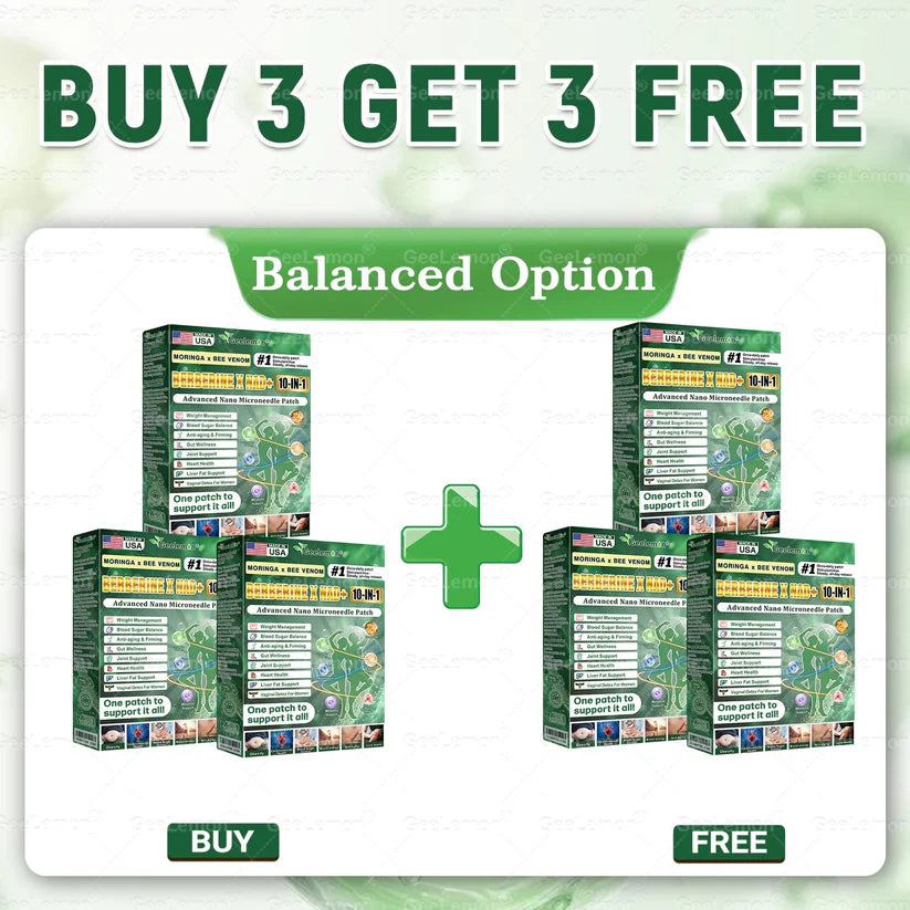 Moringa · Berberine × NAD+ 10-in-1 Advanced Nano Microneedle Patch — Once Daily, Visible Results in 7 Days
