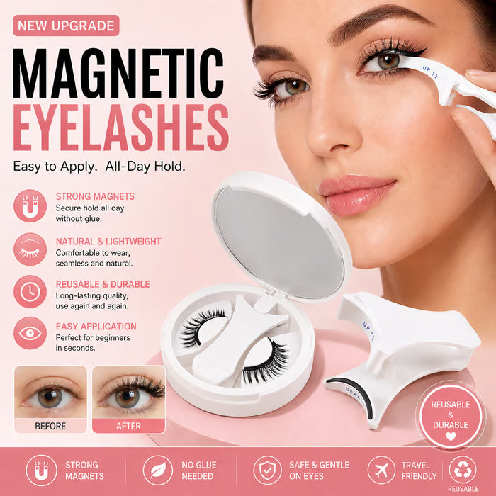 🔥✨ Hot Sale! ✨🔥 Magnetic Eyelashes – No Glue, No Mess, Effortless Glam Every Day 👁️💖💄 Travel-Friendly & Reusable Beauty Must-Have! 🌸💫