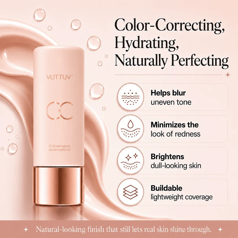 VUTTUV Summer Skin Essentials Set — CC Serum  Solid SPF 30 Sunscreen Brush