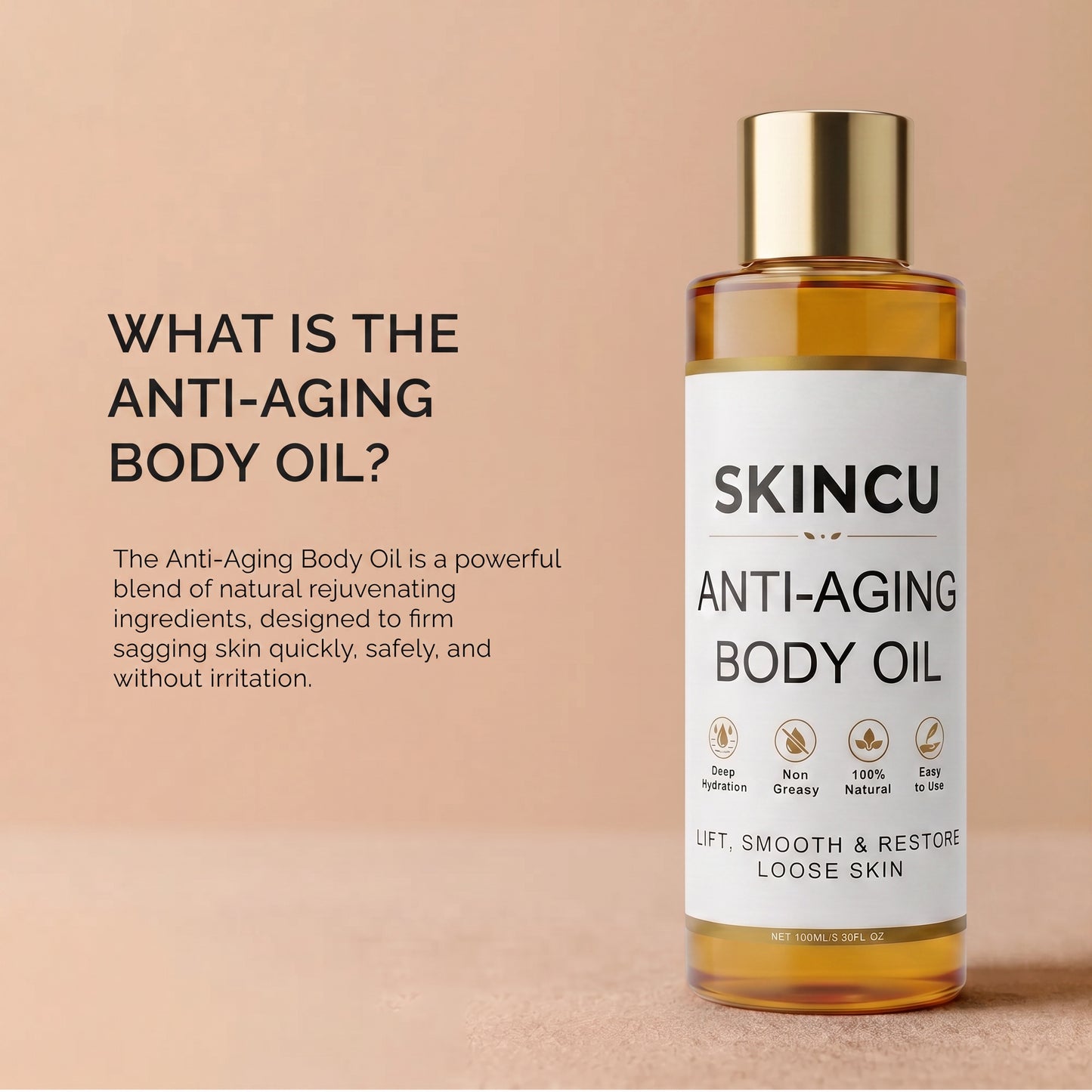 Anti-Aging Body Oil with advanced peptide technology against sagging skin