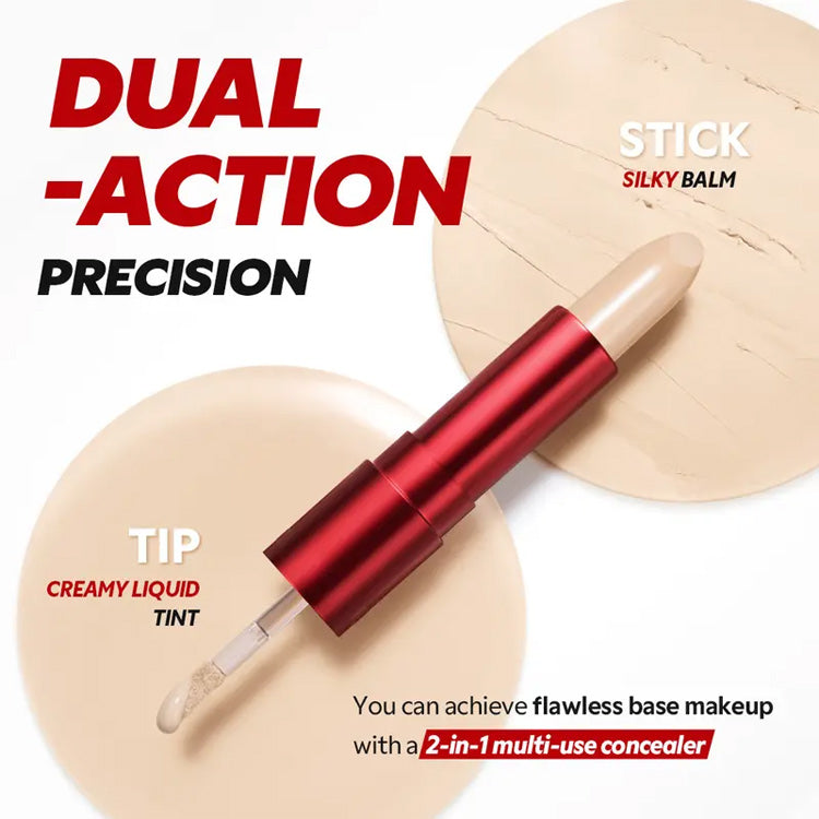 Blemishes | Waterproof & Sweatproof | Blurs Pores & Fine LinesConcealer and Foundation 2-in-1 Stick