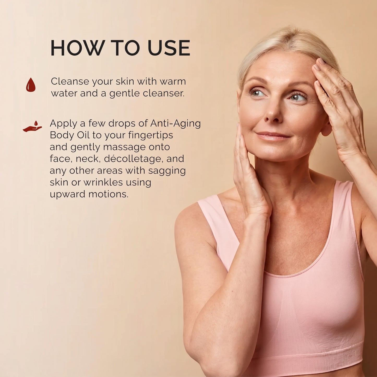 Anti-Aging Body Oil with advanced peptide technology against sagging skin