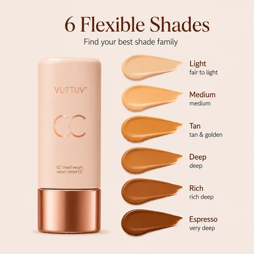 VUTTUV Summer Skin Essentials Set — CC Serum  Solid SPF 30 Sunscreen Brush
