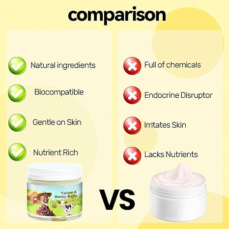🌟 GRASS-FED TALLOW & HONEY MOISTURIZING BALM 🧈🍯 5346519 🧈 Ultra-Rich Multi-Effect Repair Cream for Face & Body 🍯 One jar replaces your entire moisturizer routine
